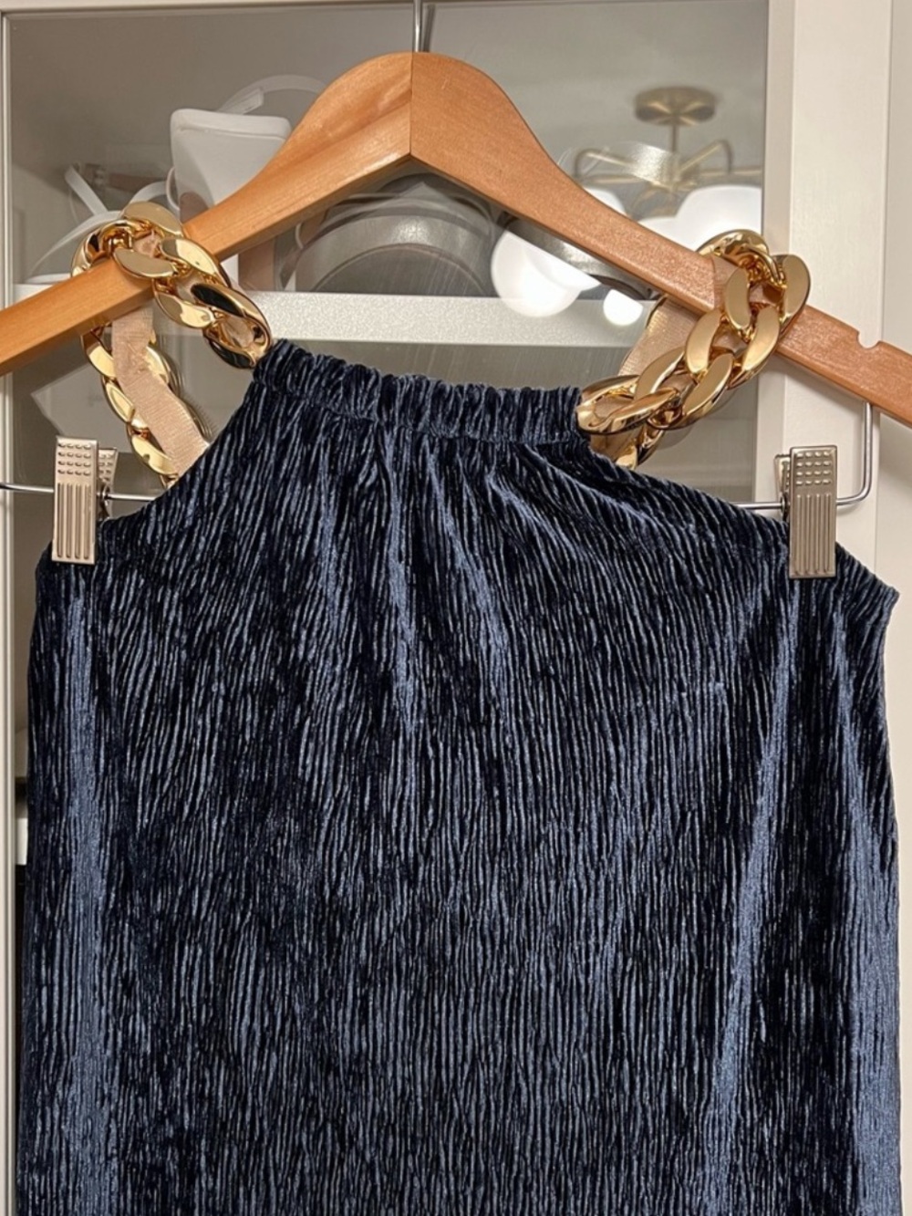 Bronx and Banco Cleopatra Two Piece Navy Velvet Set - Picture 5 of 11